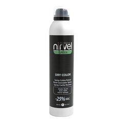 Trumpalaikiai plaukų dažai Nirvel Green Dry Color Spray Black, 300 ml kaina ir informacija | Plaukų dažai | pigu.lt