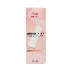 Перманентный краска Wella Shinefinity Nº 08/34, 60 мл цена и информация | Краска для волос | pigu.lt