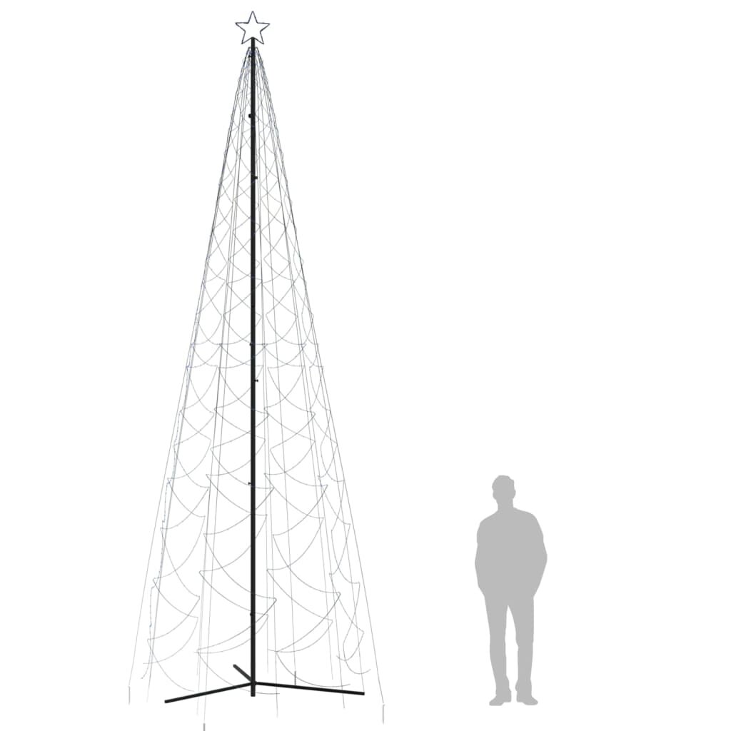 vidaXL Kalėdų eglutė, 160x500cm, kūgio formos, 1400 mėlynų LED kaina ir informacija | Kalėdinės dekoracijos | pigu.lt