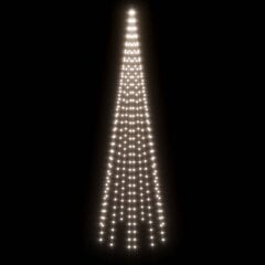Kalėdų eglutė ant vėliavos stiebo, 300cm, 310 šaltų baltų LED kaina ir informacija | Girliandos | pigu.lt