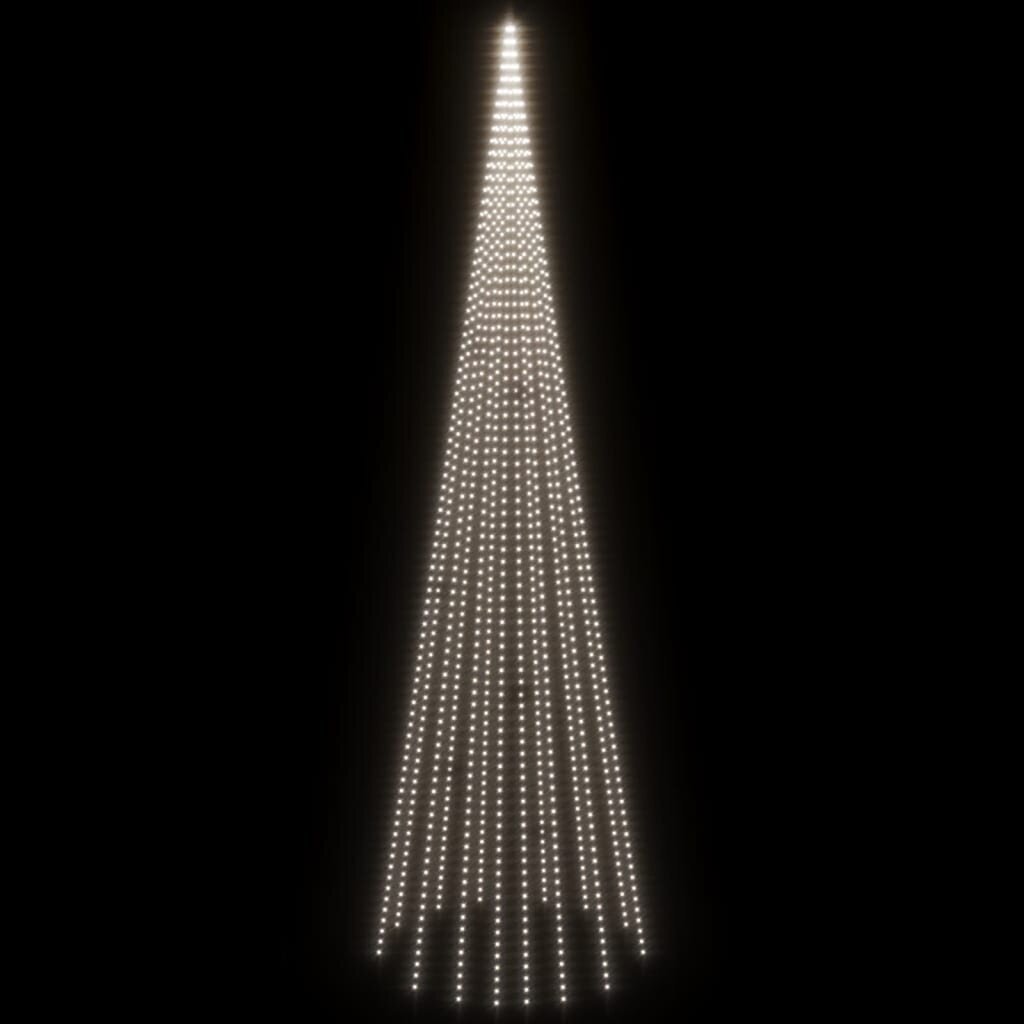 Kalėdų eglutė ant vėliavos stiebo, 800cm, 1134 šaltos LED kaina ir informacija | Girliandos | pigu.lt