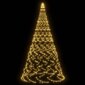 Kalėdų eglutė ant vėliavos stiebo, 500cm, 1400 šiltų baltų LED kaina ir informacija | Girliandos | pigu.lt