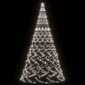 Kalėdų eglutė ant vėliavos stiebo, 800cm, 3000 šaltų baltų LED kaina ir informacija | Girliandos | pigu.lt