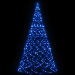 Kalėdų eglutė ant vėliavos stiebo, 800cm, 3000 mėlynų LED kaina ir informacija | Girliandos | pigu.lt