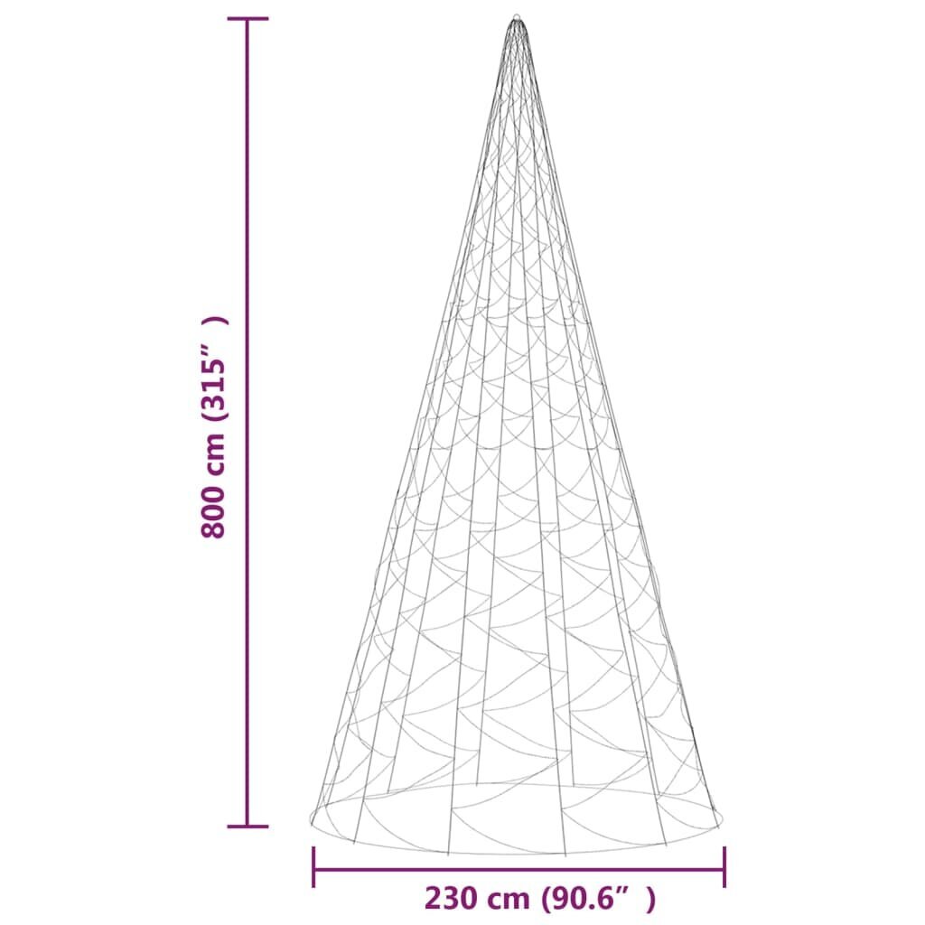 Kalėdų eglutė ant vėliavos stiebo, 800cm, 3000 mėlynų LED цена и информация | Girliandos | pigu.lt