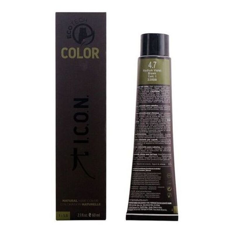 Ilgalaikiai dažai Ecotech Color I.c.o.n. 4.7 Medium Violet Brown, 60 ml kaina ir informacija | Plaukų dažai | pigu.lt