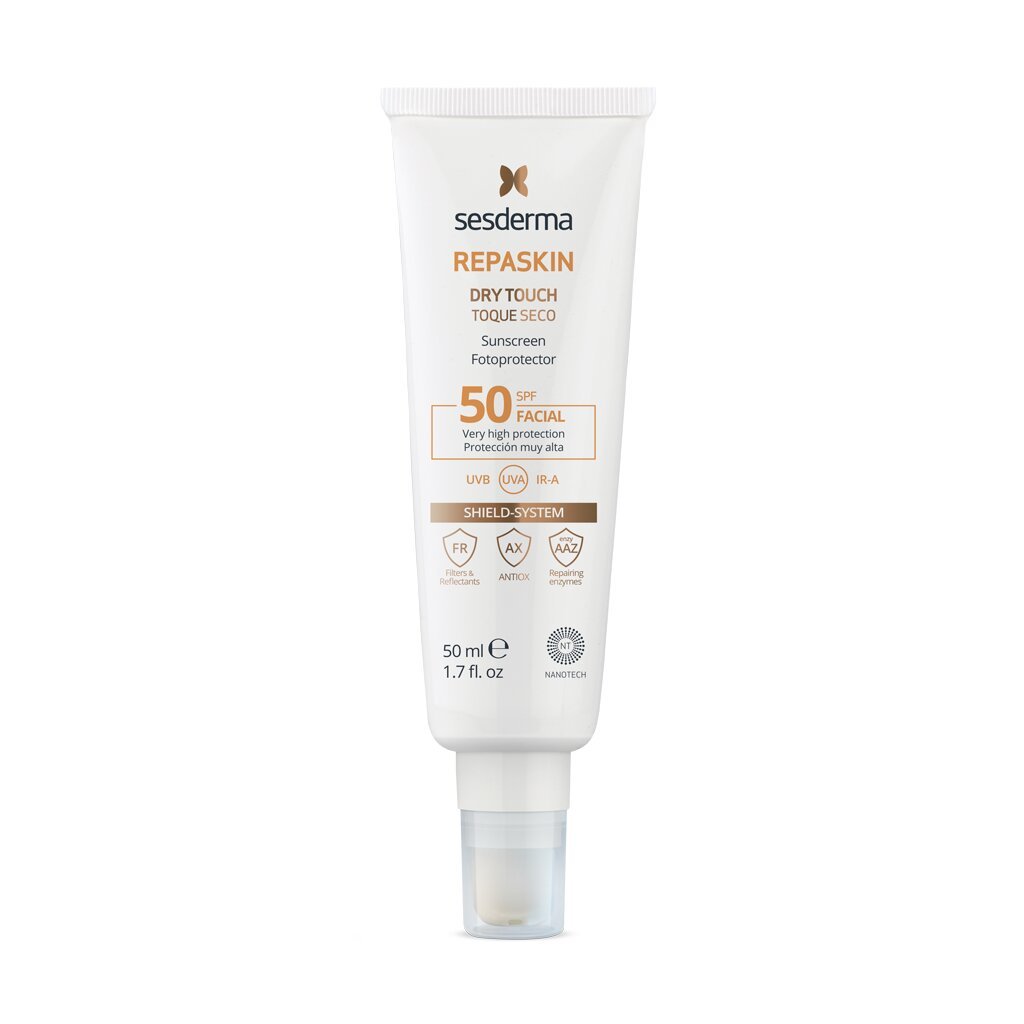 Kremas nuo saulės veidui Sesderma Repaskin Dry Touch SPF 50, 50 ml kaina ir informacija | Kremai nuo saulės | pigu.lt