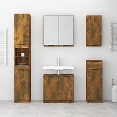 Vonios spintelė, Apdirbta mediena, 64,5x33,5x59cm, dūminio ąžuolo spalva цена и информация | Шкафчики для ванной | pigu.lt