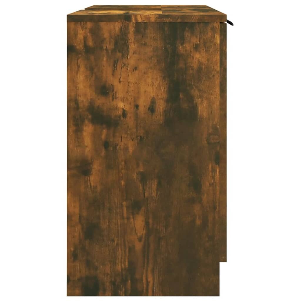 Vonios spintelė, Apdirbta mediena, 64,5x33,5x59cm, dūminio ąžuolo spalva kaina ir informacija | Vonios spintelės | pigu.lt