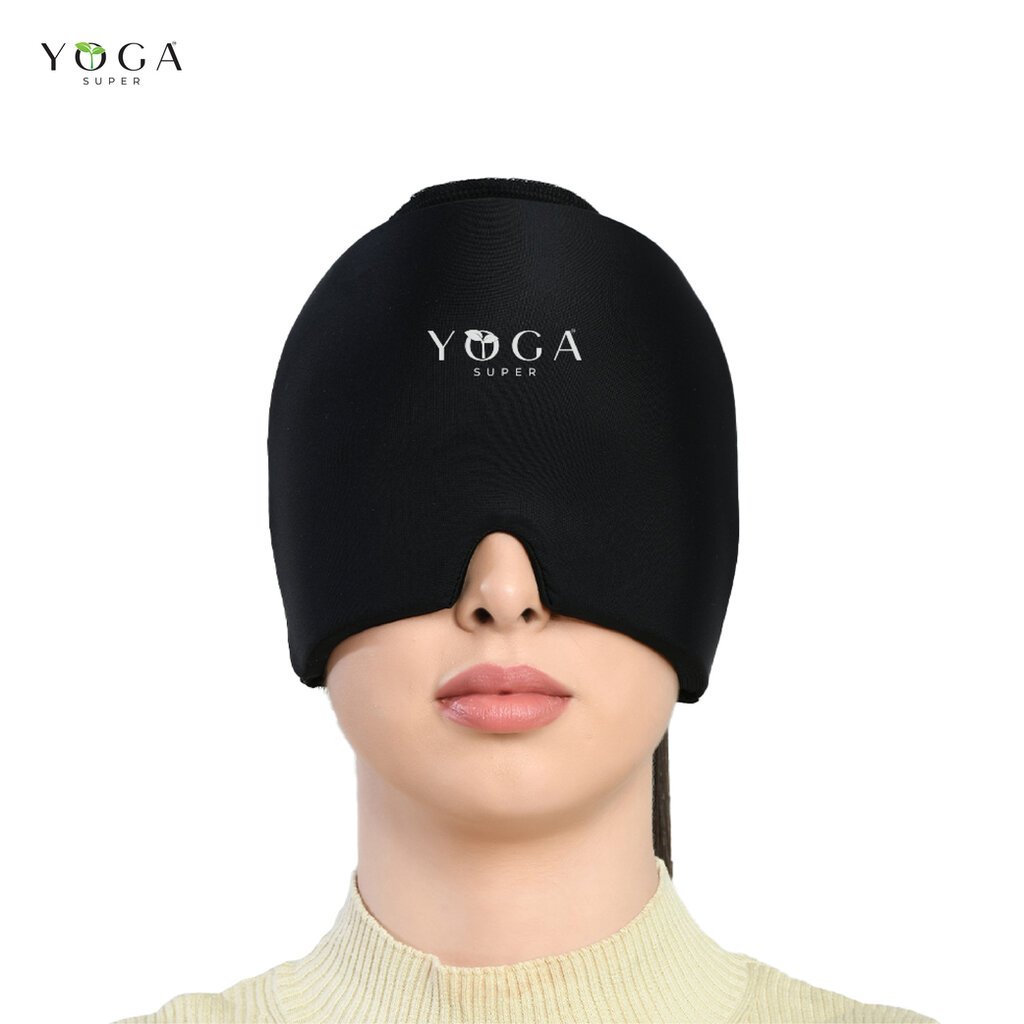 Kepurė malšinanti migrenos galvos skausmą Yogasuper, juoda kaina ir informacija | Veido masažuokliai, valymo įrankiai | pigu.lt