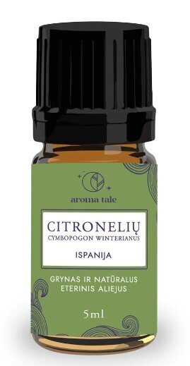 Eterinis aliejus Aroma Tale Citronelių, 5 ml. kaina ir informacija | Eteriniai, kosmetiniai aliejai, hidrolatai | pigu.lt