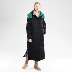 Куртка женская длинная зимняя черного цвета цена и информация | Женские куртки | pigu.lt