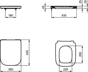 Tualeto dangtis I.LIFE B IdealStandard Soft Close kaina ir informacija | Priedai unitazams, bidė | pigu.lt