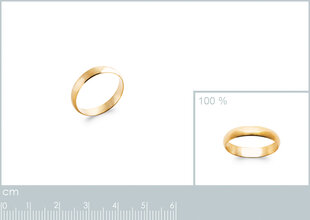 Кольцо с золотым покрытием 750°,  ⌀ 19, произведено во Франции цена и информация | Кольца | pigu.lt