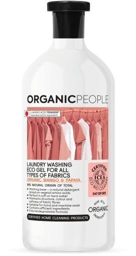 Organic People Eko Mango & Papaya skalbimo gelis visų tipų audiniams, 1000ml kaina ir informacija | Skalbimo priemonės | pigu.lt