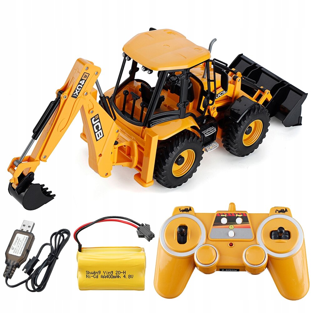 Radijo bangomis valdomas eskavatorius-krautuvas Doubleeagle 1:20 JCB, E589-003 kaina ir informacija | Žaislai berniukams | pigu.lt