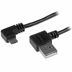 Универсальный кабель USB-MicroUSB Startech USB2AUB2RA1M         Чёрный цена и информация | Кабели для телефонов | pigu.lt