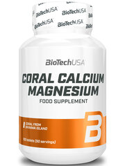 Maisto papildas BioTech Coral Calcium Magnesium 100 tabl. цена и информация | Витамины | pigu.lt