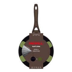 Сковорода Natura, 28см, индукционная, коричневая, с защитной крышкой цена и информация | Cковородки | pigu.lt