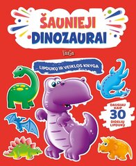 Šaunieji dinozaurai. Lipdukų ir veiklos knyga цена и информация | Книжки - раскраски | pigu.lt