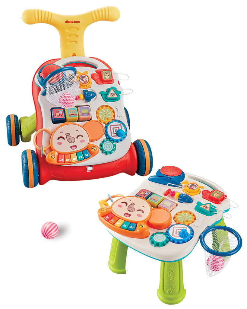 Interaktyvus lavinamasis stumdukas-staliukas 2in1 Kikka Boo, Raudonas kaina ir informacija | Žaislai kūdikiams | pigu.lt