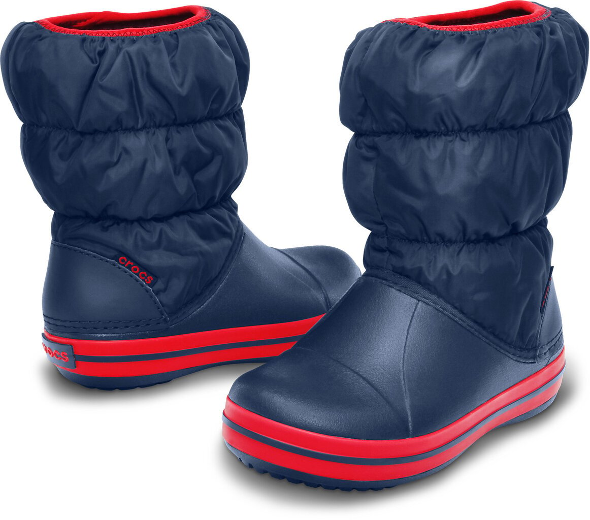 Crocs™ aulinukai žiemai Winter Puff Boot, Navy/Red цена и информация | Žieminiai batai vaikams | pigu.lt