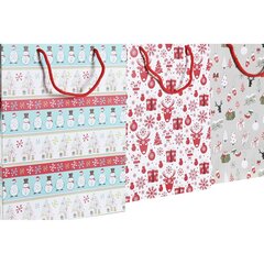 Kalėdinis krepšys DKD Home Decor Popierius (18 x 10 x 23 cm) (3 vnt.) kaina ir informacija | Dovanų pakavimo priemonės | pigu.lt