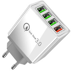 Greito įkrovimo 4 USB įkroviklis namams, Quick Charge 3.0, kaina ir informacija | Krovikliai telefonams | pigu.lt