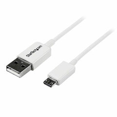 Универсальный кабель USB-MicroUSB Startech USBPAUB2MW           Белый цена и информация | Кабели для телефонов | pigu.lt