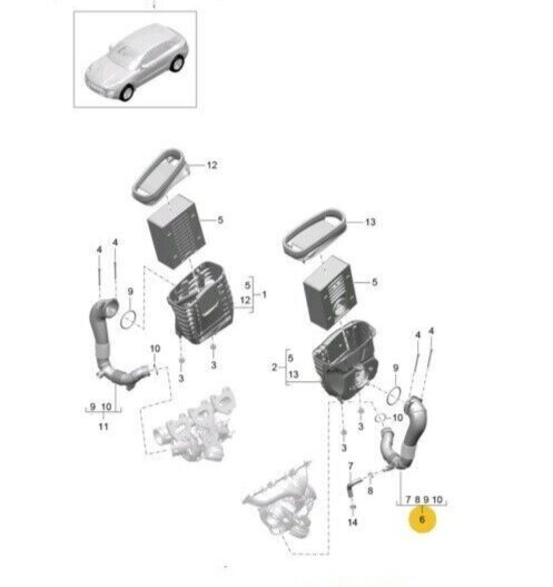 Kairiojo oro įsiurbimo kolektoriaus žarna Porsche 95B128532A, 1 vnt. kaina ir informacija | Auto reikmenys | pigu.lt