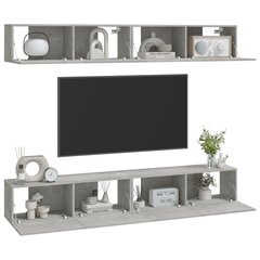 Sieninės televizoriaus spintelės, 4vnt., 100x30x30cm, betono pilka kaina ir informacija | TV staliukai | pigu.lt
