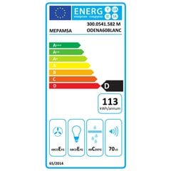 Традиционная вытяжка Mepamsa MODENA 60 V3, чёрная, 480 м3/ч цена и информация | Вытяжки на кухню | pigu.lt