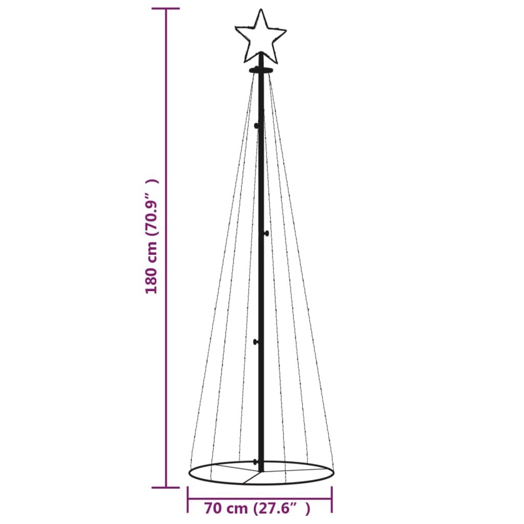 Kalėdų eglutė, 70x180cm, kūgio formos, 108 šiltos baltos LED kaina ir informacija | Kalėdinės dekoracijos | pigu.lt