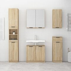 Vonios spintelė, Apdirbta mediena, 64,5x33,5x59cm, ąžuolo spalva цена и информация | Шкафчики для ванной | pigu.lt