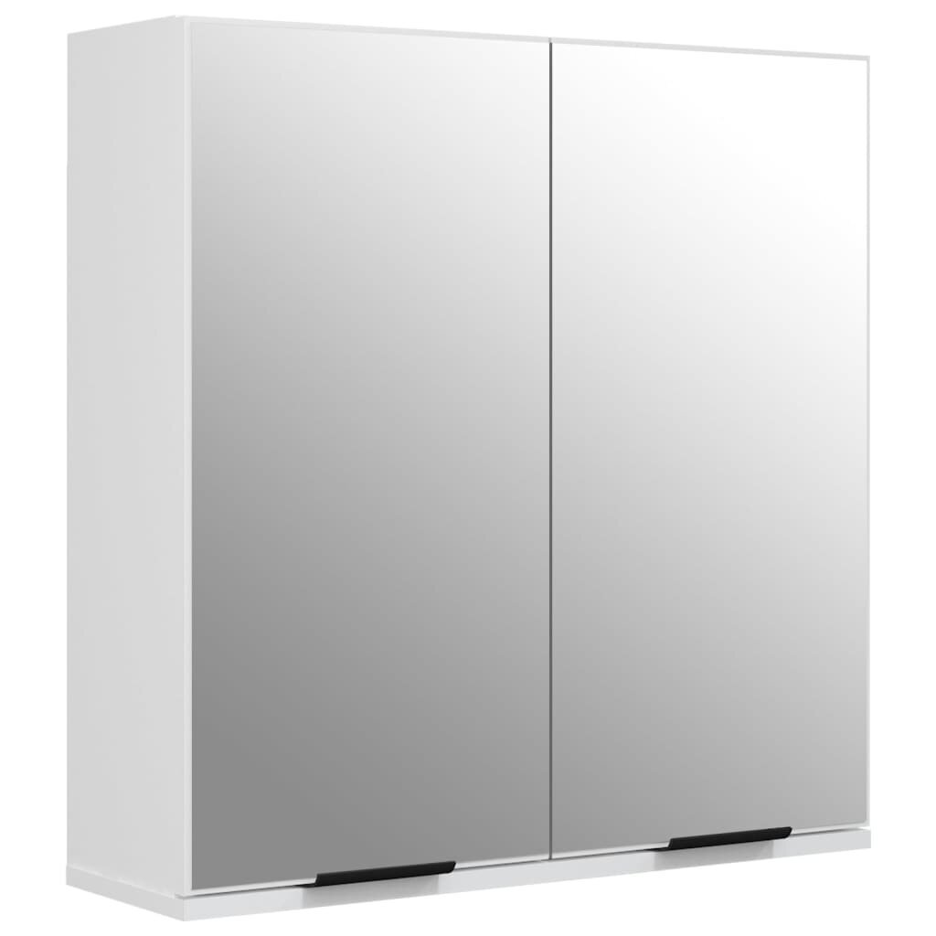 Veidrodinė vonios spintelė, balta, 64x20x67cm kaina ir informacija | Vonios spintelės | pigu.lt
