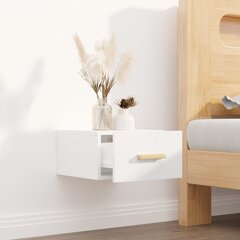 Prie sienos montuojama naktinė spintelė, 35x35x20cm, balta kaina ir informacija | Spintelės prie lovos | pigu.lt