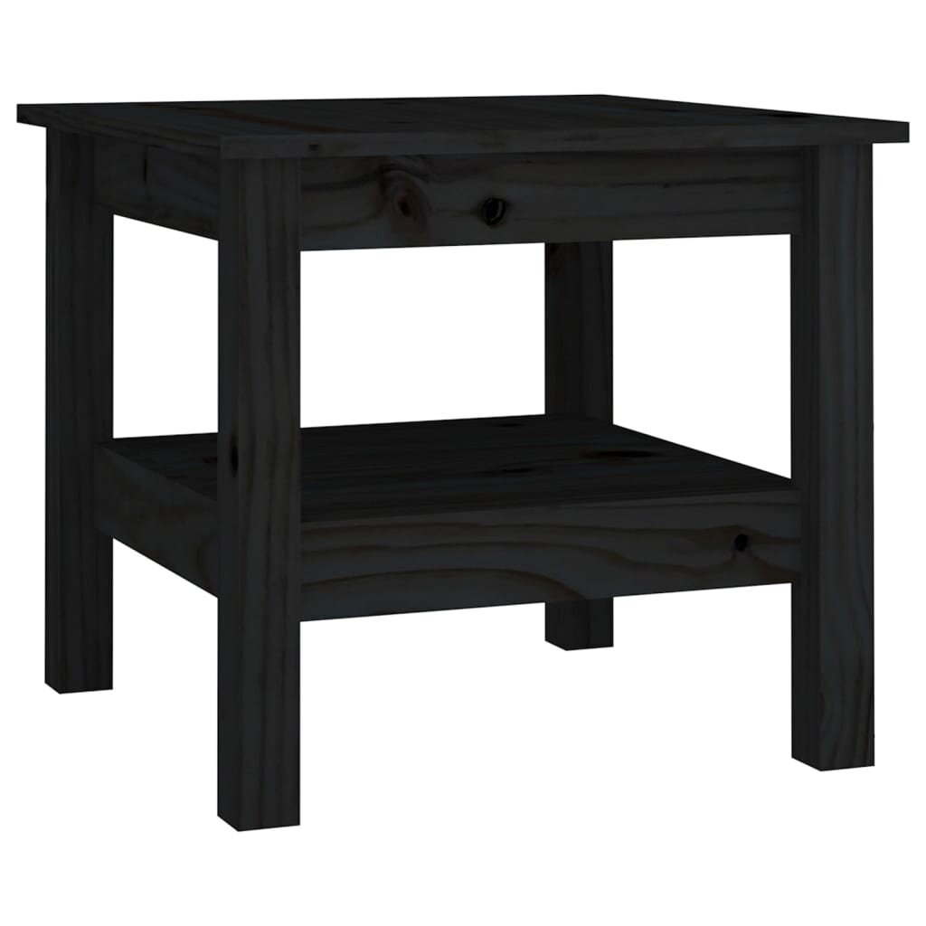 Kavos staliukas, Pušies medienos masyvas, 45x45x40cm, juoda kaina ir informacija | Kavos staliukai | pigu.lt