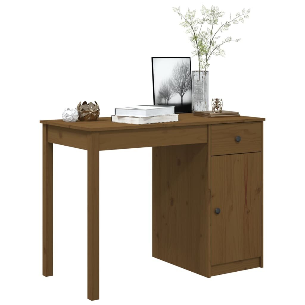 Rašomasis stalas, medaus rudas, 100x50x75cm, pušies masyvas цена и информация | Kompiuteriniai, rašomieji stalai | pigu.lt