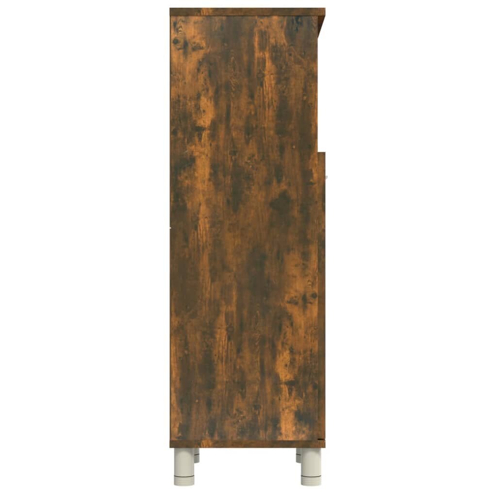 Vonios spintelė, Apdirbta mediena, 30x30x95cm, dūminio ąžuolo spalva цена и информация | Vonios spintelės | pigu.lt