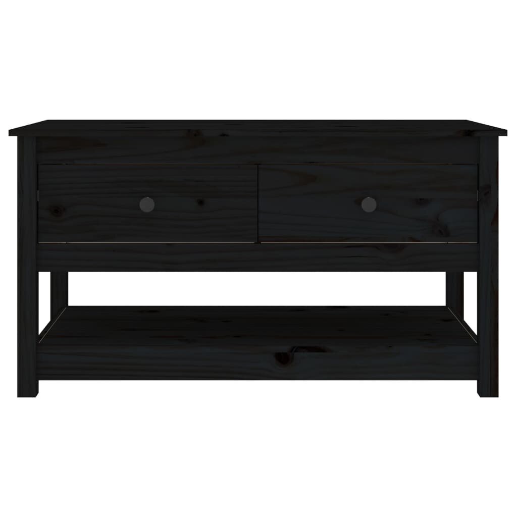Kavos staliukas, Pušies medienos masyvas, 102x49x55cm, juoda цена и информация | Kavos staliukai | pigu.lt