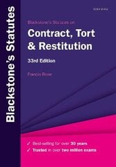 Blackstone's Statutes on Contract, Tort & Restitution 33rd Revised edition kaina ir informacija | Ekonomikos knygos | pigu.lt