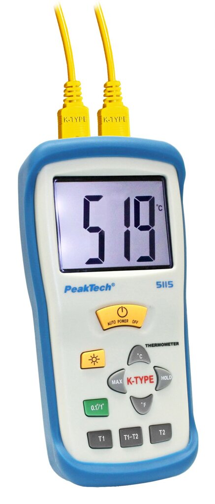 Skaitmeninis termometras K tipo PeakTech® P 5115, -50 ... +1300 °C цена и информация | Meteorologinės stotelės, termometrai | pigu.lt