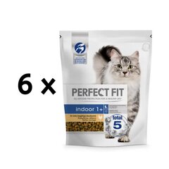 Сухой корм для кошек Perfect Fit для домашних кошек с курицей. 750 г х 6 шт. упаковка цена и информация | Сухой корм для кошек | pigu.lt