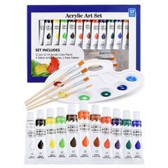 Набор акриловых красок GEAR027AW, 17 штук цена и информация | Принадлежности для рисования, лепки | pigu.lt