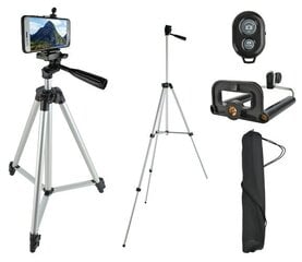 Fotoaparato teleskopinis trikojis stovas su pulteliu Bluetooth - rinkinys kaina ir informacija | Fotoaparato stovai | pigu.lt