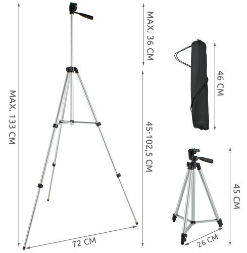 Fotoaparato teleskopinis trikojis stovas su pulteliu Bluetooth - rinkinys цена и информация | Fotoaparato stovai | pigu.lt