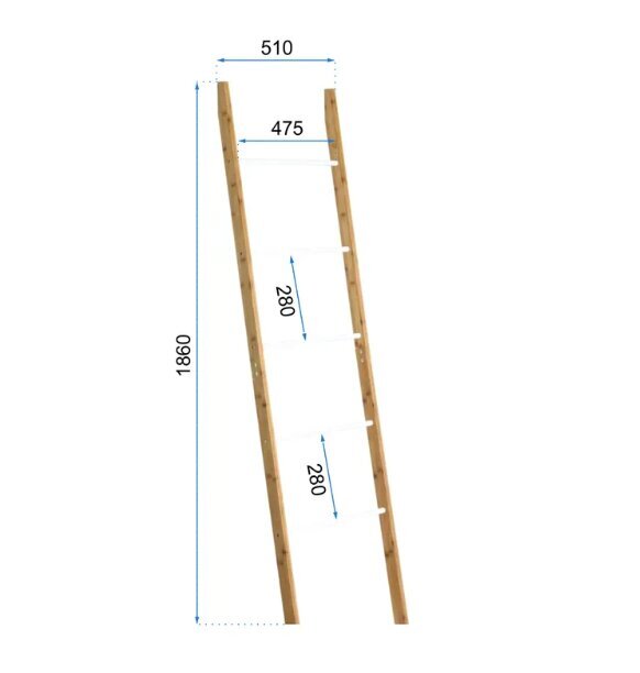 Bambuko kopėčių lentynos aukštis 186 cm kaina ir informacija | Vonios kambario aksesuarai | pigu.lt