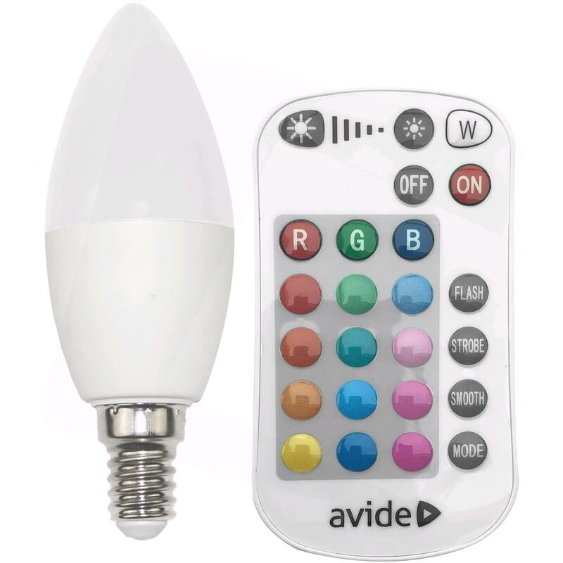 LED lemputė Avide Smart 4.9W RGB+W E14 su pulteliu kaina | pigu.lt