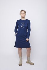 Женское повседневное платье с рисунком, синее цена и информация | Платья | pigu.lt