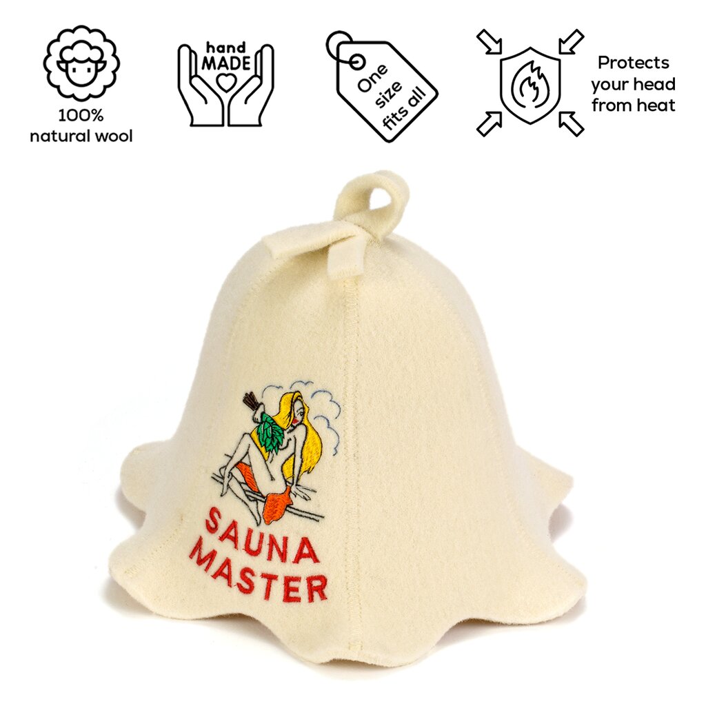 Pirties kepurė Sauna Master 100% vilna kaina ir informacija | Saunos, pirties aksesuarai | pigu.lt